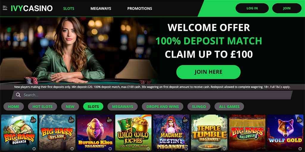 vy Casino welcome bonus offer with slots lobby, part of the best New Casino Sites in the UK