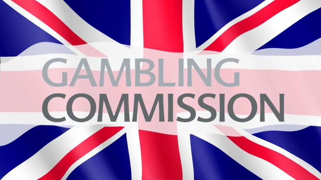UK Gambling Commission logo over Union Jack flag, symbolizing licensing and regulation of betting and casino operators.