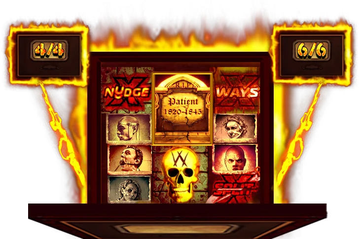 Mental by Nolimit City, showing Fire Frames around the reels